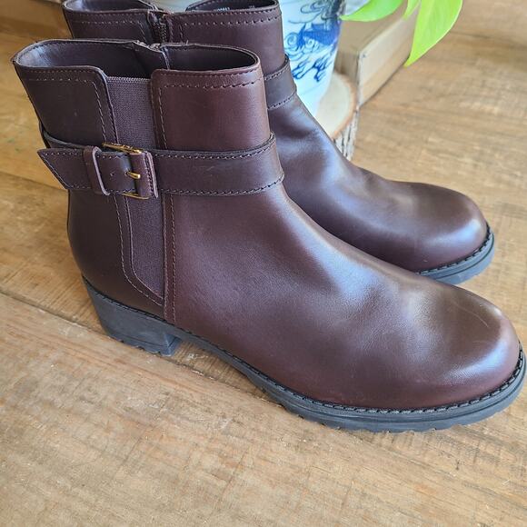 Cole Haan Catherine Women's Boot 10 B(M)‎ US - Madeira Brown Buckle Waterproof - Picture 1 of 7